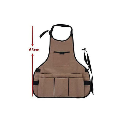 Women'S Gardening Apron With 14 Pockets 600D Oxford Work Apron Adjustable Protective Apron For Gardening Tools (Brown)