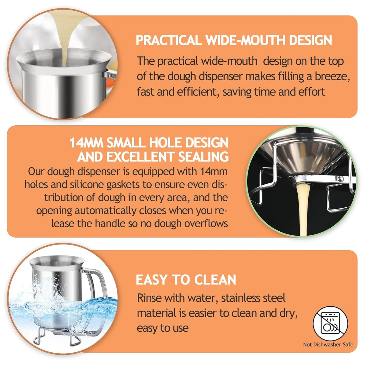 Batter Pourer - 900 ml With Squeeze Lever - Kitchen Aid For Cake And Pie