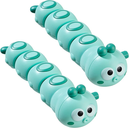 Educational Toys 2-6 Years – Wind-Up Toys – Sensory Toys – Clockwork Wind Up Caterpillar Toy for 2+ Year Old Boys and Girls – Fun Movement and Learning Game – 2 Pieces – Green