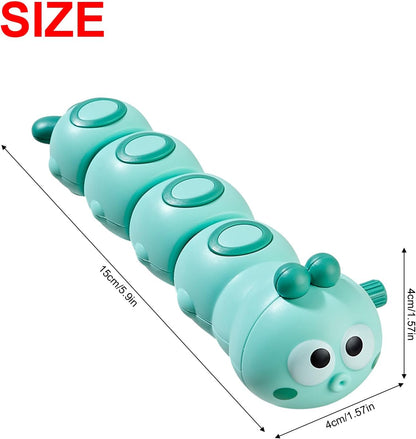 Educational Toys 2-6 Years – Wind-Up Toys – Sensory Toys – Clockwork Wind Up Caterpillar Toy for 2+ Year Old Boys and Girls – Fun Movement and Learning Game – 2 Pieces – Green