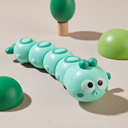 Educational Toys 2-6 Years – Wind-Up Toys – Sensory Toys – Clockwork Wind Up Caterpillar Toy for 2+ Year Old Boys and Girls – Fun Movement and Learning Game – 2 Pieces – Green