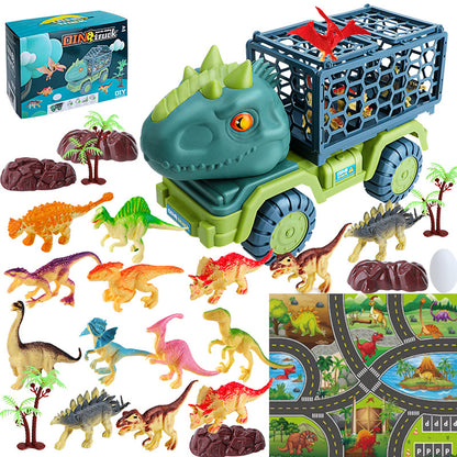 Dinosaur toys Tyrannosaurus rex car toys, Jurassic dinosaur playset for boys and girls, boys and girls, children's gifts