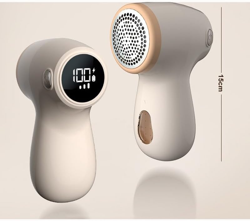 Electric Lint Remover - Rechargeable & Digital Display - For Home Use - Sweater Depiller with LED Screen - White
