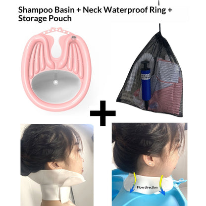PinkHairWashingBasin+WaterproofRing+DrainBasket