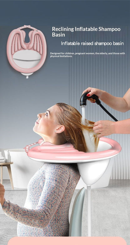 PinkHairWashingBasin+WaterproofRing+DrainBasket