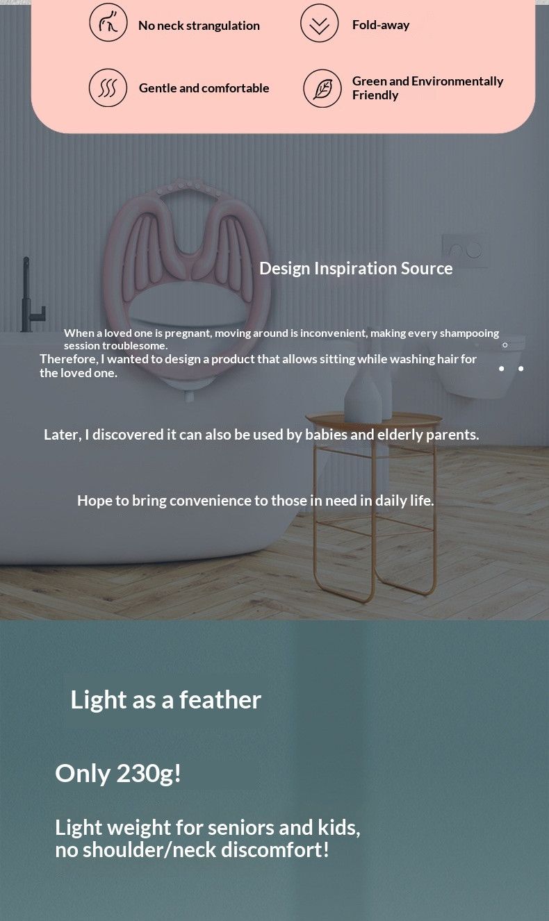 PinkHairWashingBasin+WaterproofRing+DrainBasket