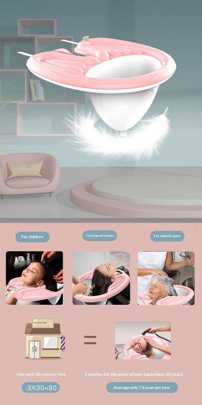 PinkHairWashingBasin+WaterproofRing+DrainBasket