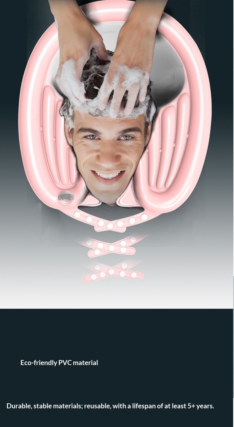 PinkHairWashingBasin+WaterproofRing+DrainBasket