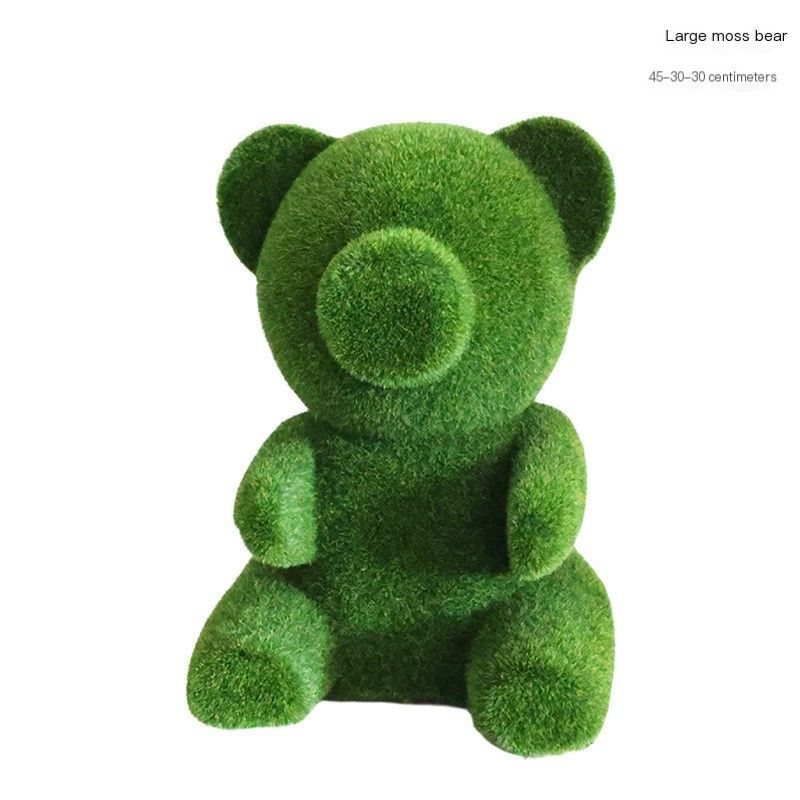 SimulatedTwo-PieceMossBearOrnamentSet