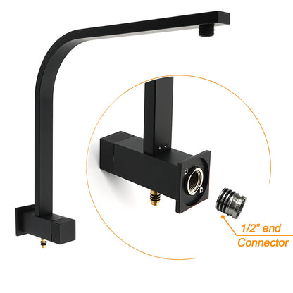 Matt Black Dual Shower Set 16" Rainfall Head 3 Modes Handheld Silding Rail Combo Twin Taps