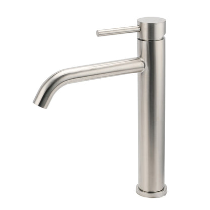 Brushed Nickel Tall Kitchen Laundry Basin Mixer Vanity Curve Sink Faucet Tap Set