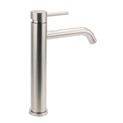 Brushed Nickel Tall Kitchen Laundry Basin Mixer Vanity Curve Sink Faucet Tap Set