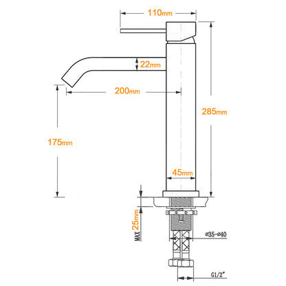 Brushed Nickel Tall Kitchen Laundry Basin Mixer Vanity Curve Sink Faucet Tap Set