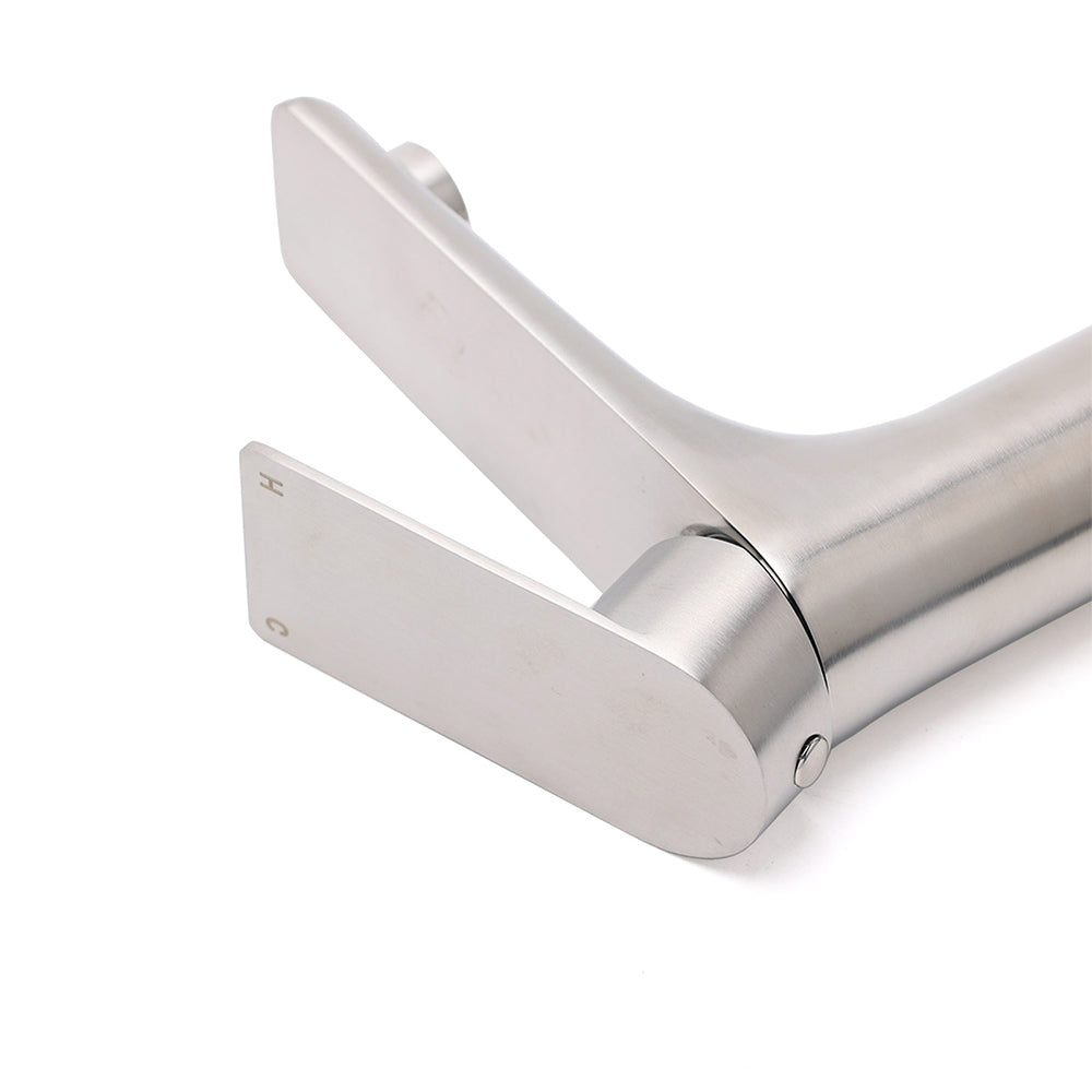 WELS Brushed Nickel Kitchen Laundry Round Basin Mixer Vanity Sink Faucet Tap Set