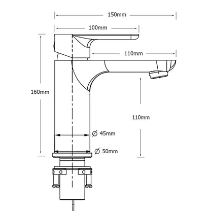 WELS Brushed Nickel Kitchen Laundry Round Basin Mixer Vanity Sink Faucet Tap Set