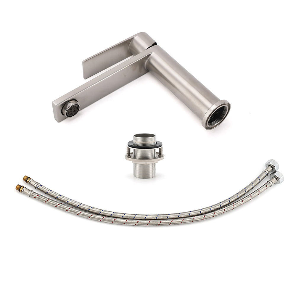 Brushed Nickel Standard Basin Mixer Vanity Sink Faucet Kitchen Laundry Spout Tap