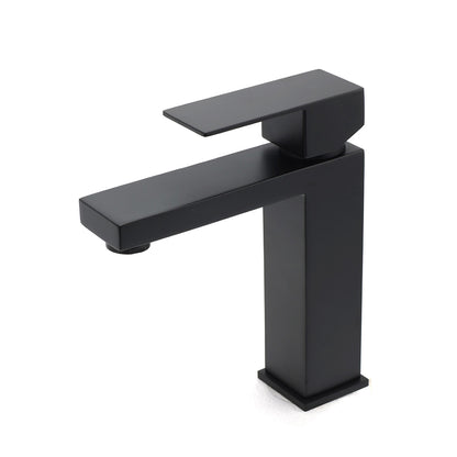 Matt Black Square Basin Counter Flick Mixer Tap Bathroom Vanity Faucet Outlet