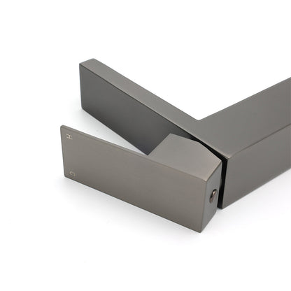 Gun Metal Square Cubic Basin Mixer Faucet Hot Cold Tap Kitchen Laundry Vanity Set