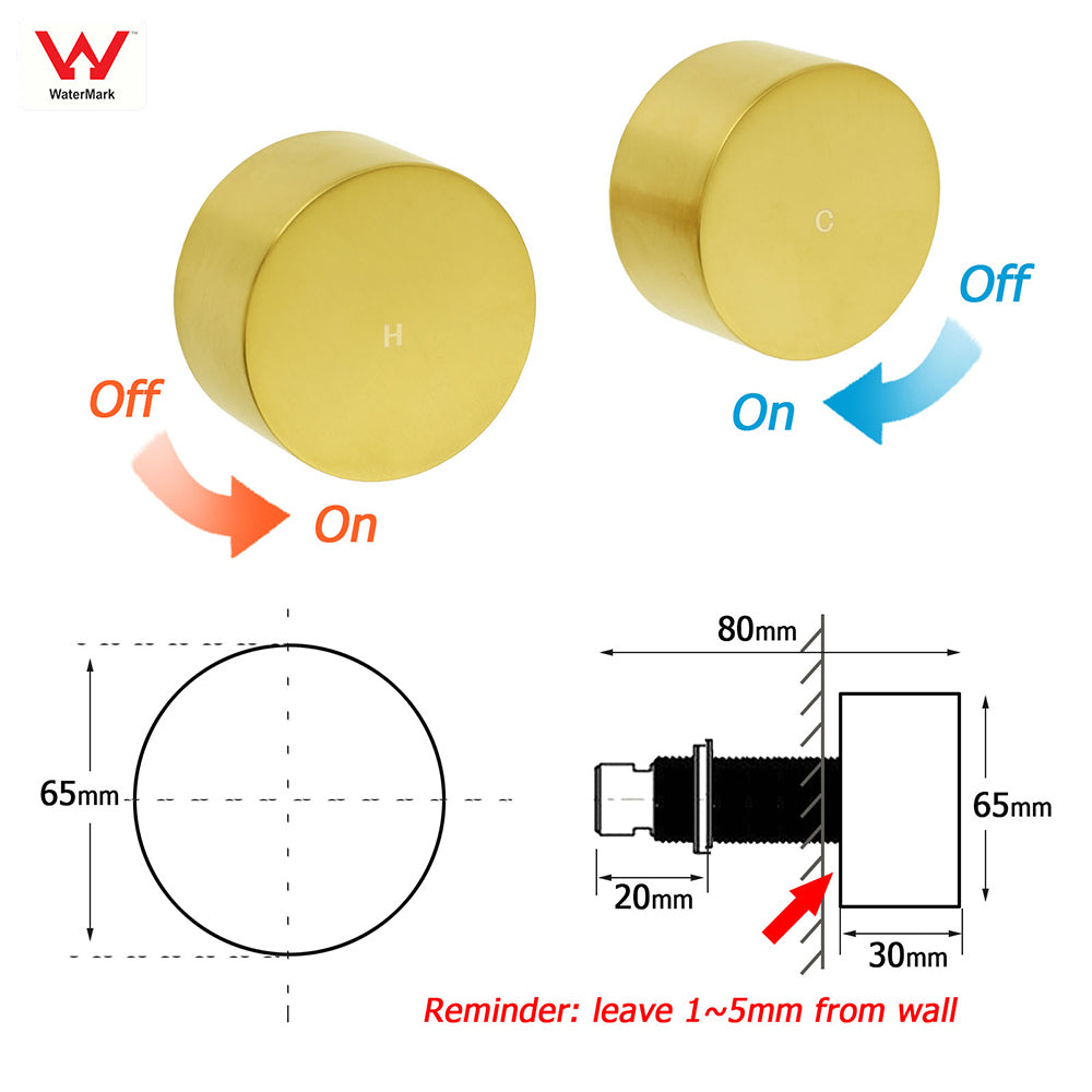 Brushed Gold Dual Shower Set 8" Round Head 3 Modes Handheld Sliding Rail Arm Twin Taps