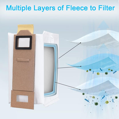 12 Vacuum Cleaner Bags for Roborock S7 S7 Plus S7 Max T7s T7s Plus, Replace-Xin