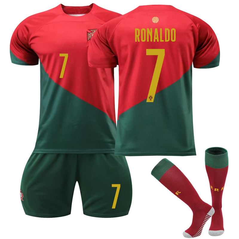Portugal Home Shirt #7 Ronaldo Football Shirt Costume Kids & Adults 22-23 Kids 22(120-130CM)