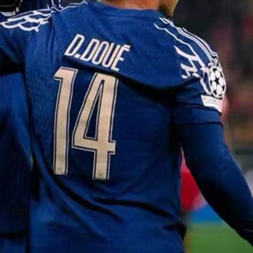 2025 UEFA Champions League Final MVP Paris Away 14 D.DOUE Shirt S