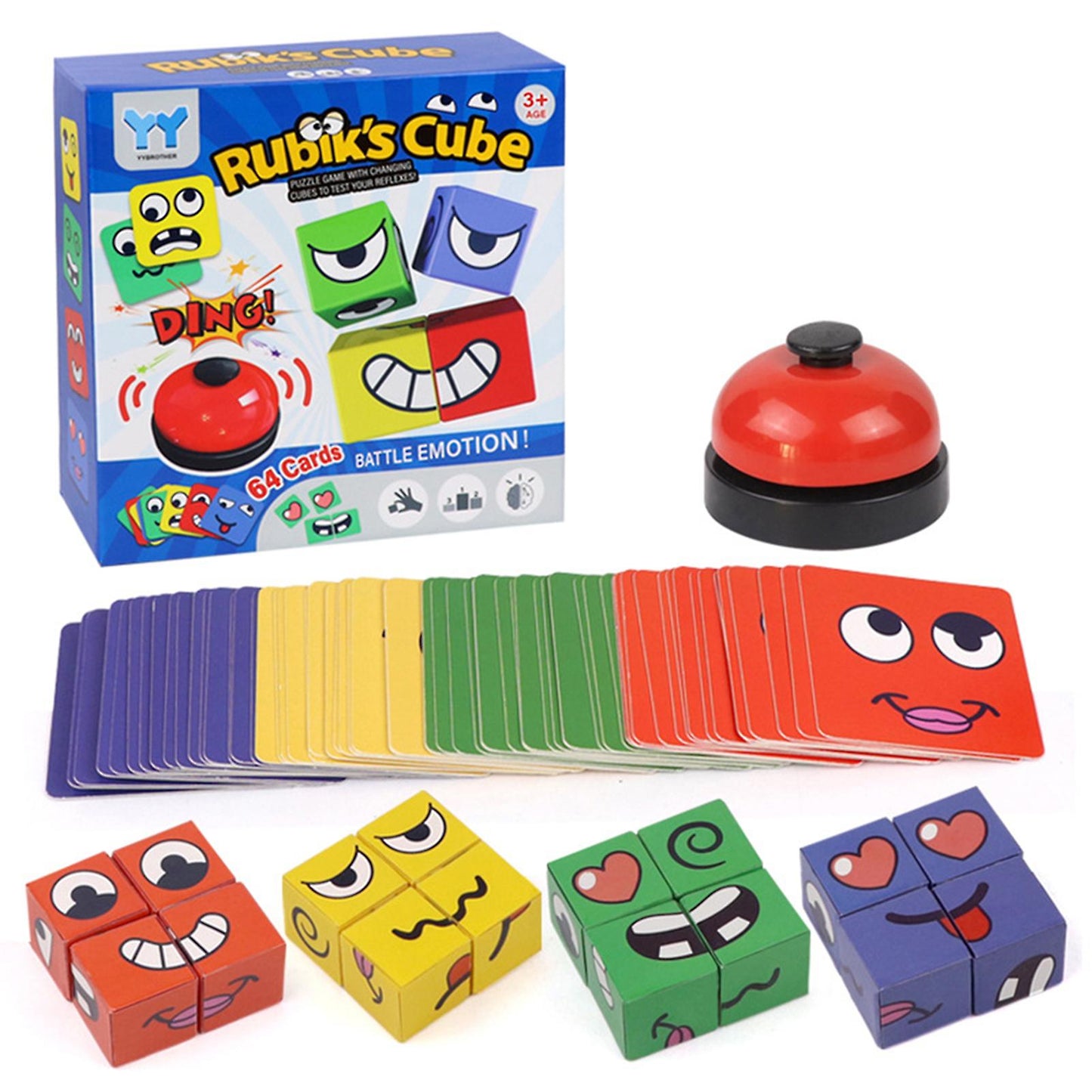 Expression Puzzle Building Blocks Face Changing Building Blocks Matching Game Logical Thinking Training Toy With Bell