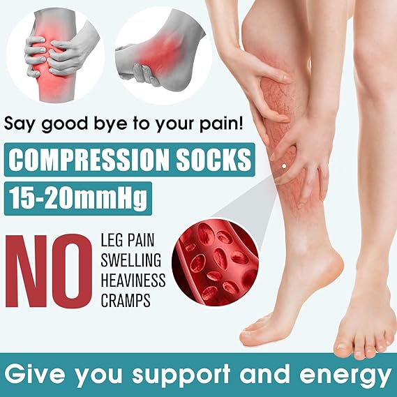 Compression Socks for Women & Men Circulation (6 Pairs) - Graduated Support Socks for Running, Athletic Sports, S/M—max S\/M