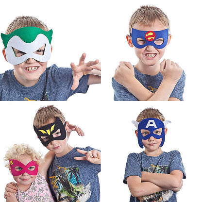 Superhero Masks Party Favors - 32 Pack Felt and Elastic Masks for Kids