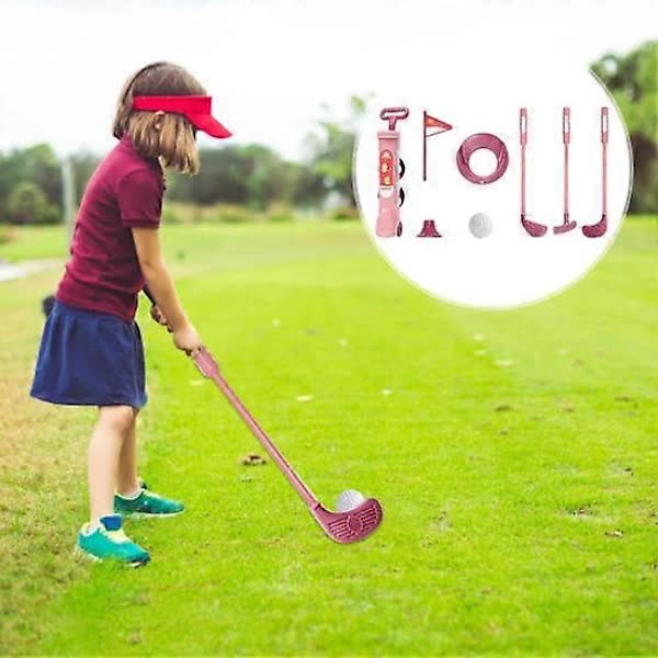 Set Kids Golf Toys Play Set with Golf Club 4 Balls Flag Practice Hole Putter Parent-Child Interaction Indoor Outdoor Golf Sports Toy Pi...