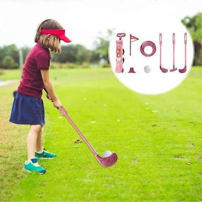 Set Kids Golf Toys Play Set with Golf Club 4 Balls Flag Practice Hole Putter Parent-Child Interaction Indoor Outdoor Golf Sports Toy Pi...