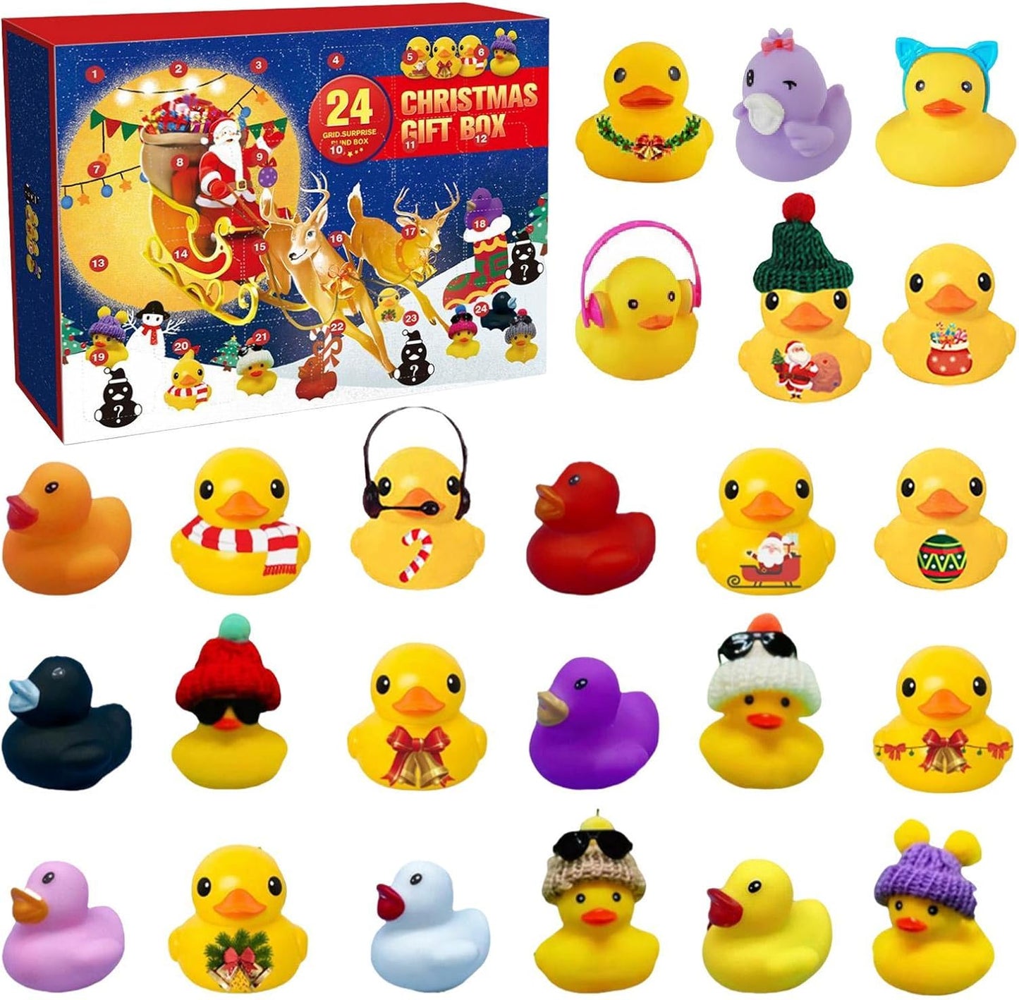 |NN| Rubber Duck Bath Toys 24 Days Advent Calendar 2025, Christmas Toys Gifts for Adults Kids Girls Boys