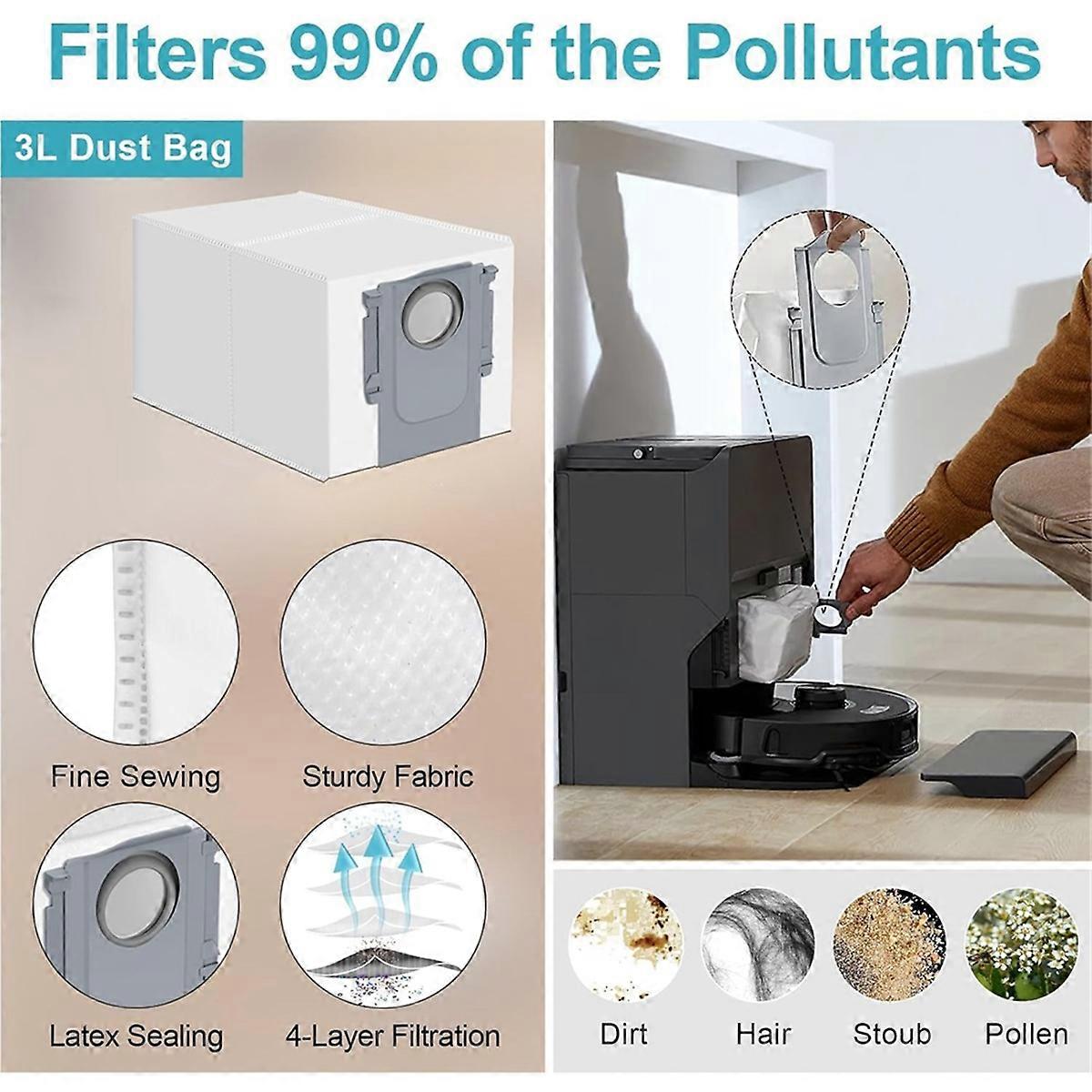 Replacement Parts for Roborock S8 Maxv Ultra, Main Brush and Side Brush As Shown_MGF As Shown
