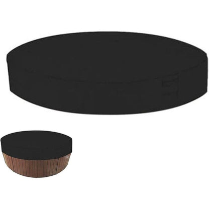 Round Pool Cover Sunshade, 100% UV Resistant Waterproof Spa Cover, 190T for Outdoor Spa Tub, 200x30cm (Black)