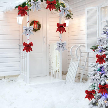 |NN| Christmas red bow, 10 pieces of red Christmas tree bows, Christmas tree decoration