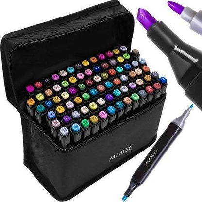 80-pack - Marker Pens with Case - Double-sided - Pens Multicolor multicolor