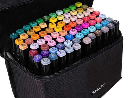 80-pack - Marker Pens with Case - Double-sided - Pens Multicolor multicolor