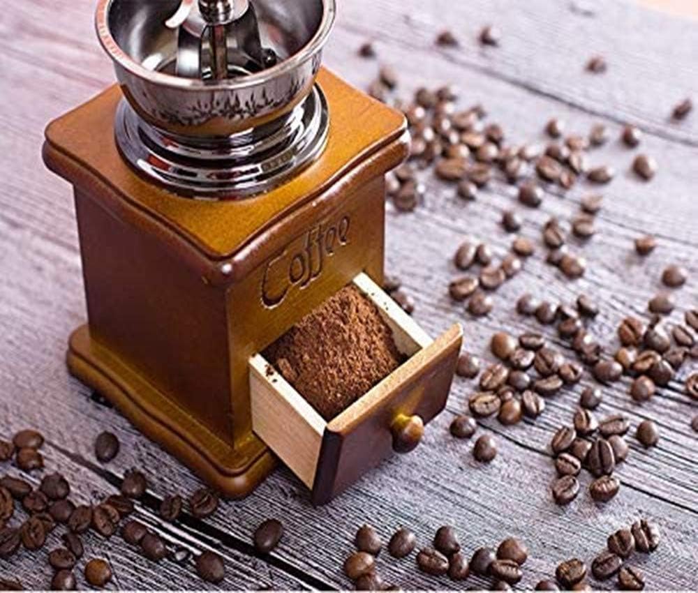 Wooden Coffee Grinder Vintage Antique Ceramic Hand Cranked Coffee Grinder with Retro Style Wooden Coffee Grinder-tfrf