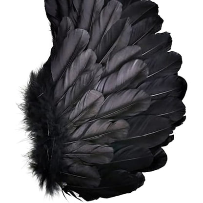 Black wings and halo devil wings for kids black wing feather wings for Halloween