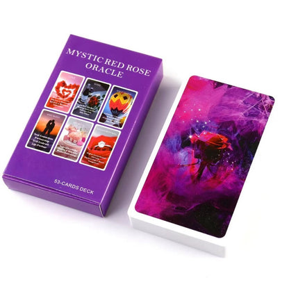 53 Cards Mystic Red Rose Oracle Card Deck 10.3*6cm A Situational Deck Tarot Cards Twin Flame Oracle Cards Love Keywords B- Perf