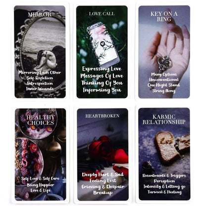 53 Cards Mystic Red Rose Oracle Card Deck 10.3*6cm A Situational Deck Tarot Cards Twin Flame Oracle Cards Love Keywords B- Perf