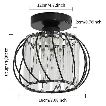 Modern Crystal Ceiling Light E27 LED Ceiling Lamp Mini Crystal Chandelier for Kitchen Dining Room Bedroom Hallway Entrance (Black)HYD