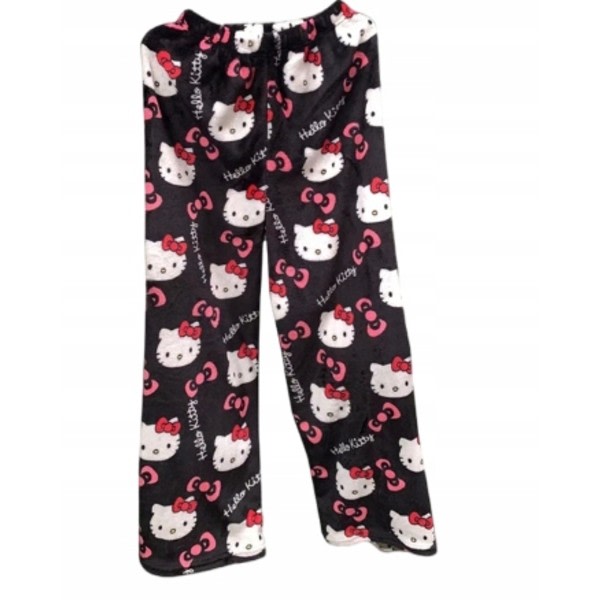 HelloKitty Cartoon Flannel Pajamas, Plush and Thick Insulation, Pajamas for Women - Black - Pink Black - Pink M Black - Pink M-yux Black - Pink M