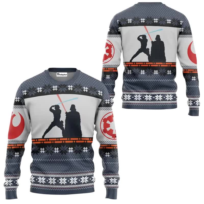 Santa Darth Vader Christmas Sweater Ugly Star Wars The Mandalorian Men's Sweater Autumn Winter Women's Sweater style 4 style 4 L