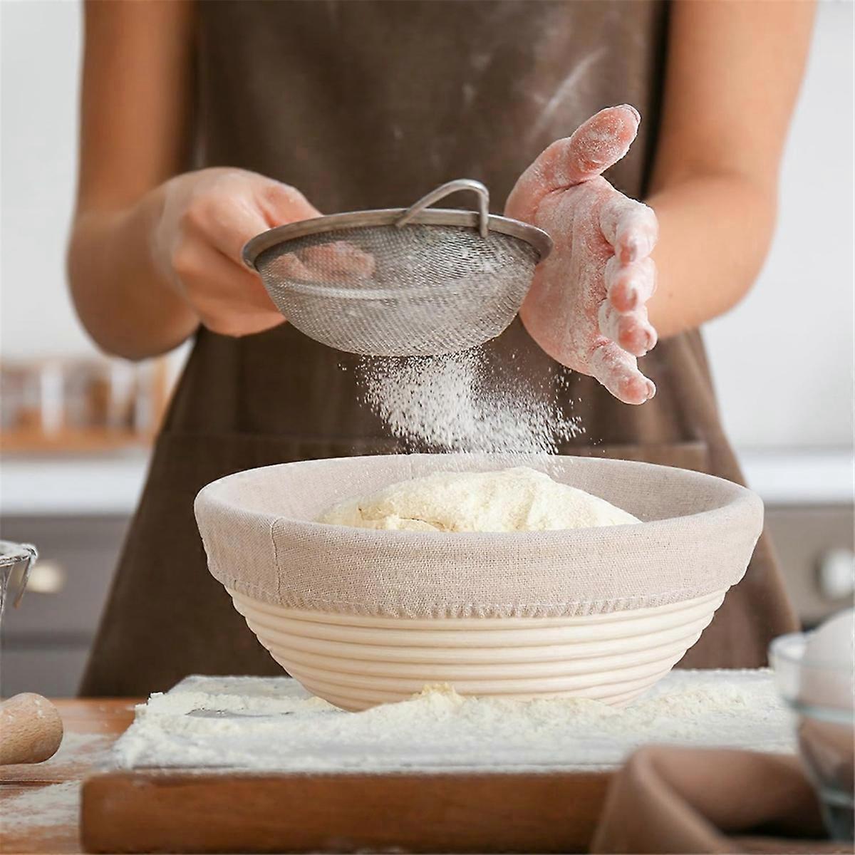 Dough Protection Basket Round Handmade Rattan Basket, 23x8cm_tfrf