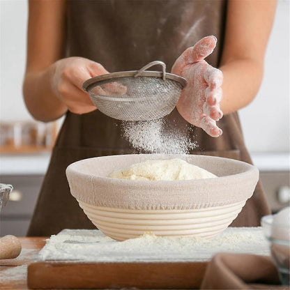 Dough Protection Basket Round Handmade Rattan Basket, 23x8cm_tfrf