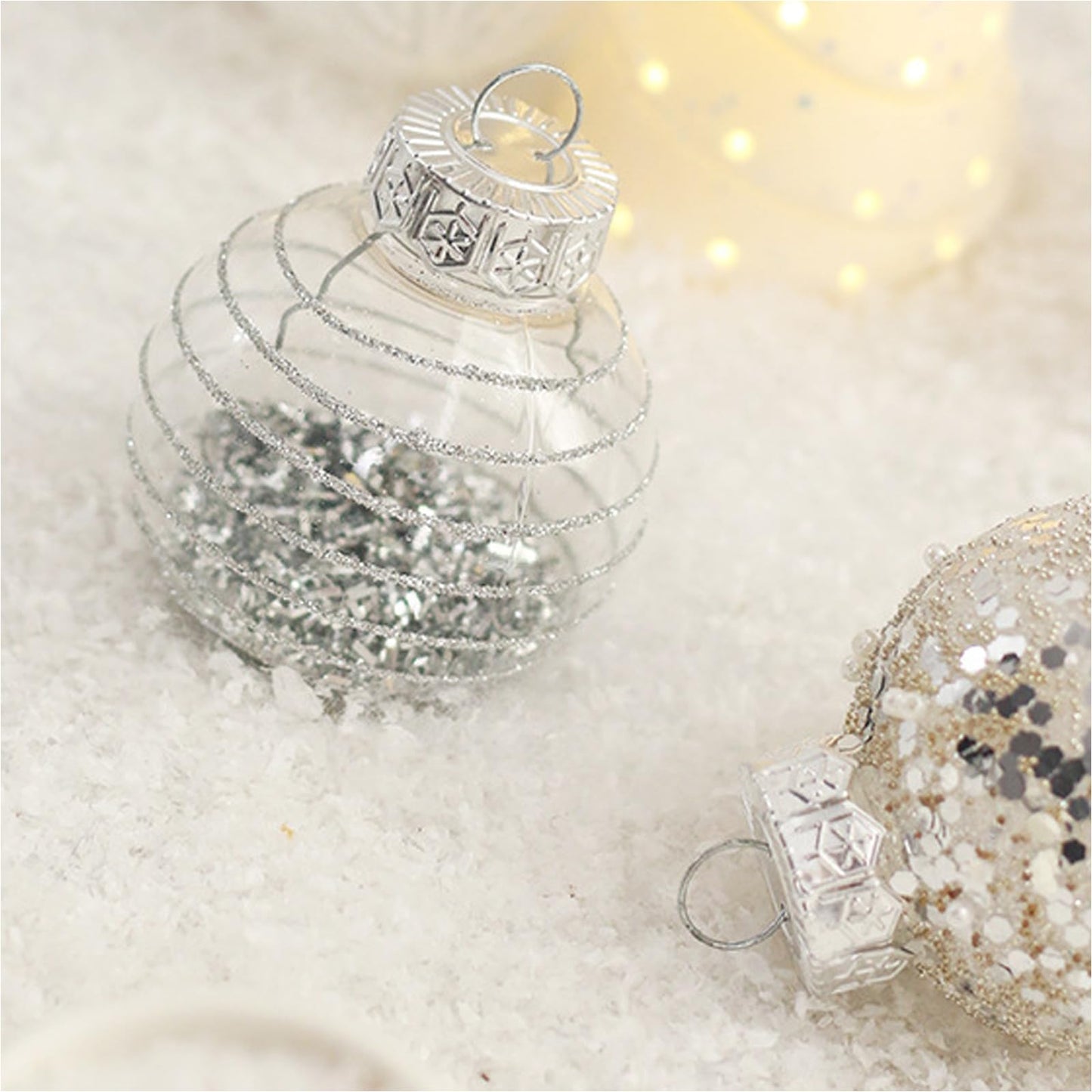 Set of 25 white Christmas tree balls - Christmas tree decoration -—max