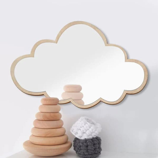 Child-safe mirror made of real acrylic, wall mirror for children's rooms (clouds)