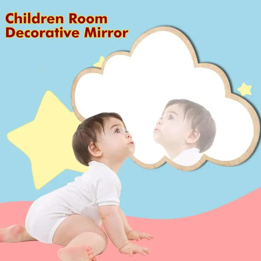 Child-safe mirror made of real acrylic, wall mirror for children's rooms (clouds)