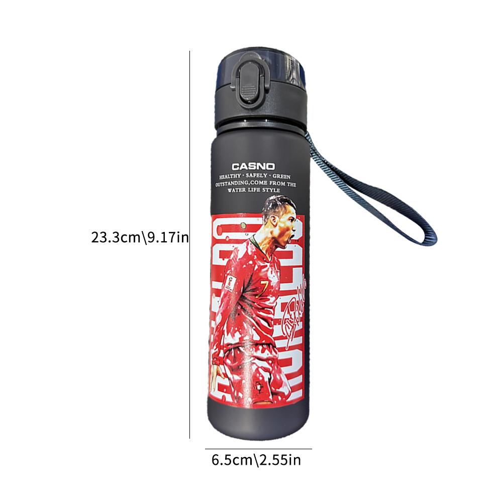 Ronaldo Sport Water Bottle with Blender Ball - BPA-Free Protein Shaker Cup B 560ml